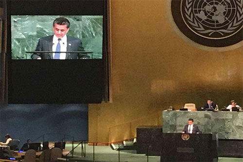 El representante permanente de Bolivia ante la ONU, Sacha Llorenti Bolivia recuerda a la ONU de su promesa incumplida